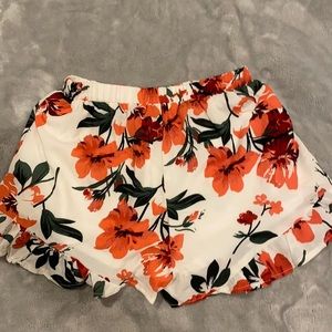pink floral shorts